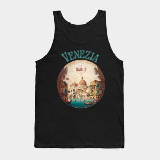 Venice Italy Streetscape Art - Retro Vintage Travel Tank Top